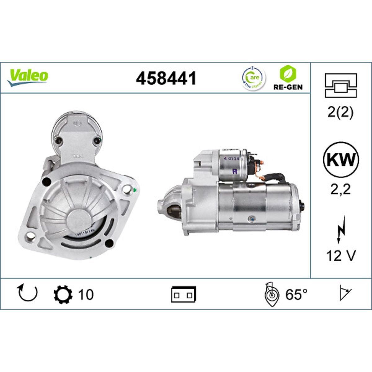 Käynnistysmoottori VALEO 458441