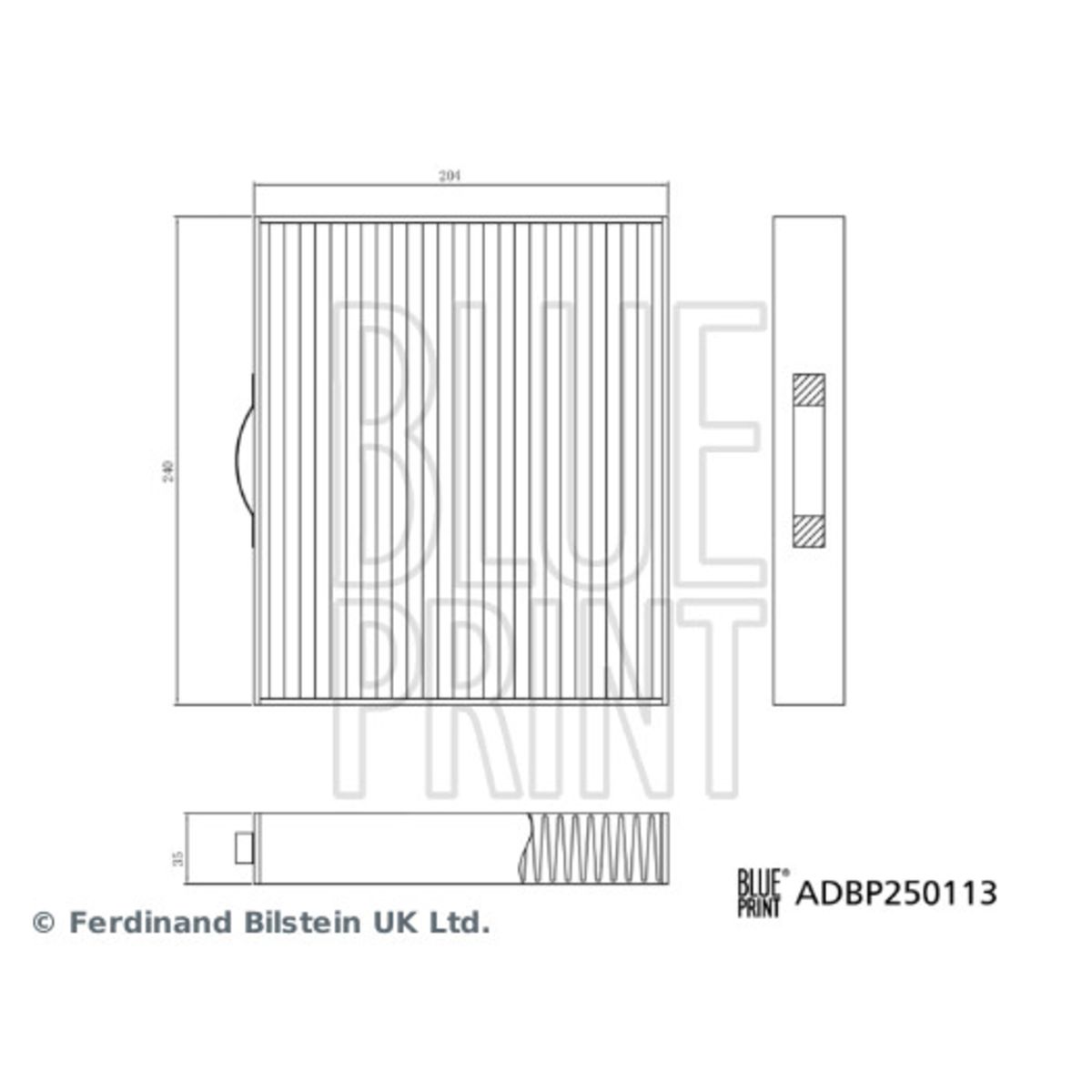 Suodatin, sisäilma BLUE PRINT ADBP250113