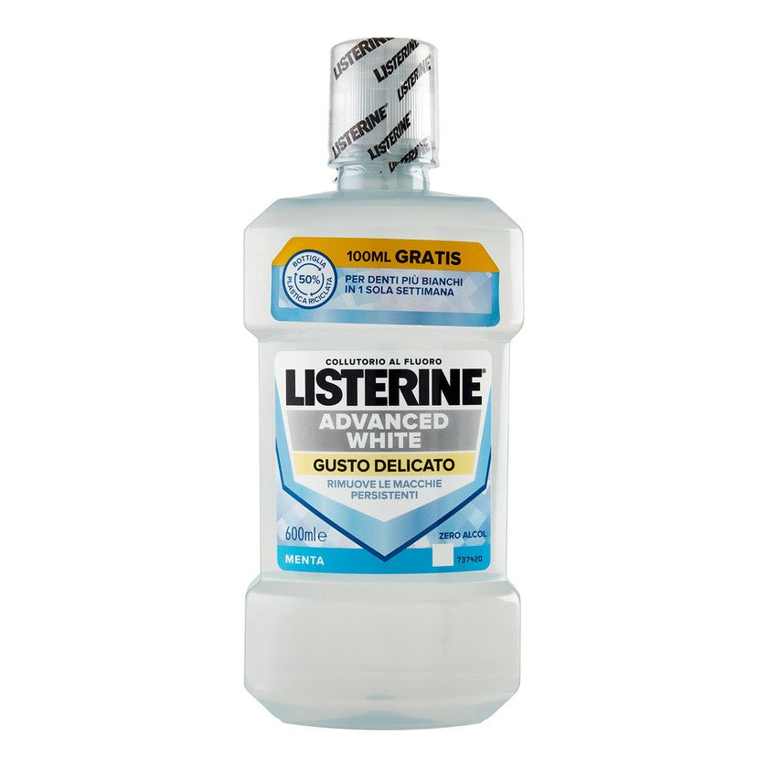 Listerine Advanced White Hellävarainen Maku 600 ml