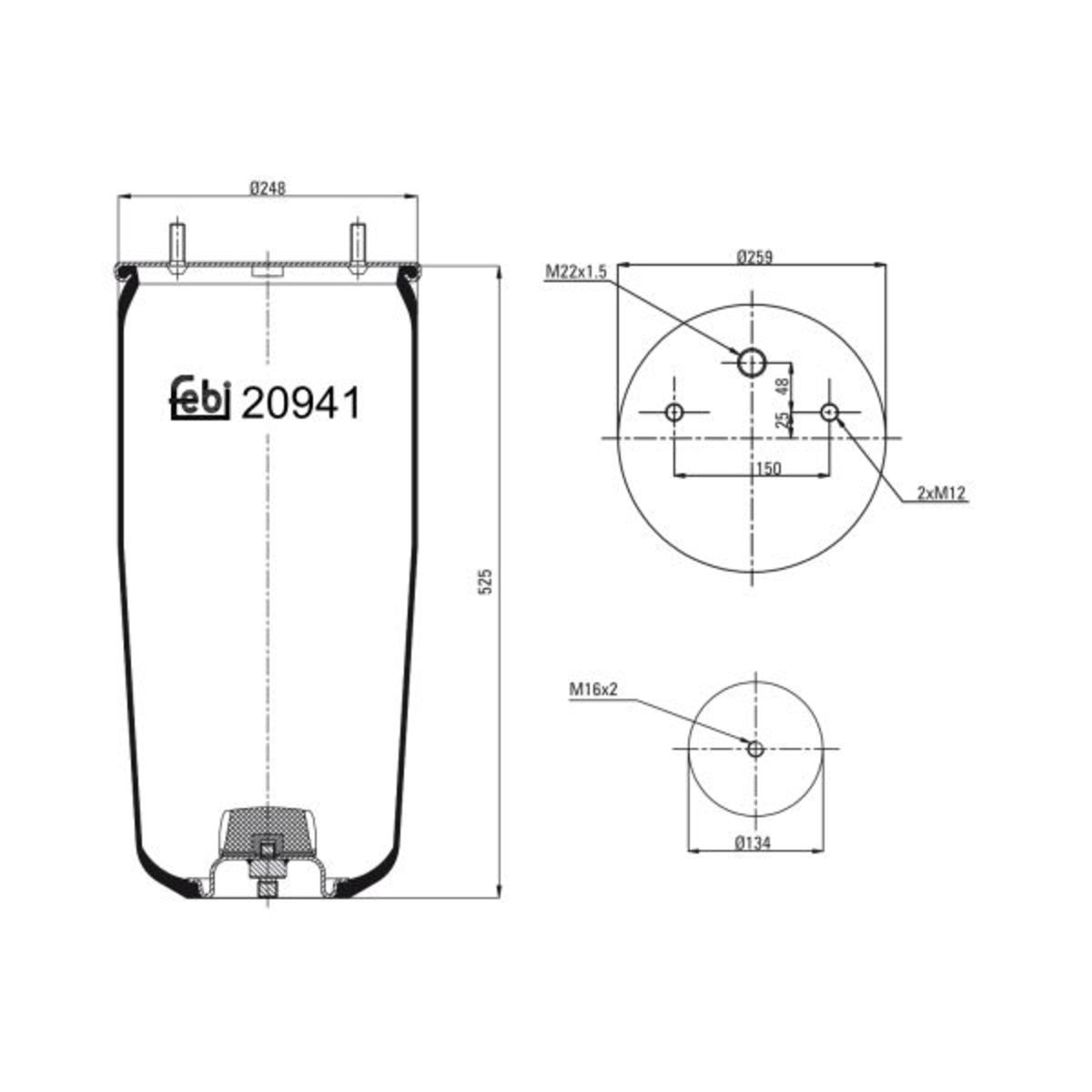 Metallipalje, ilmajousitus FEBI BILSTEIN 20941