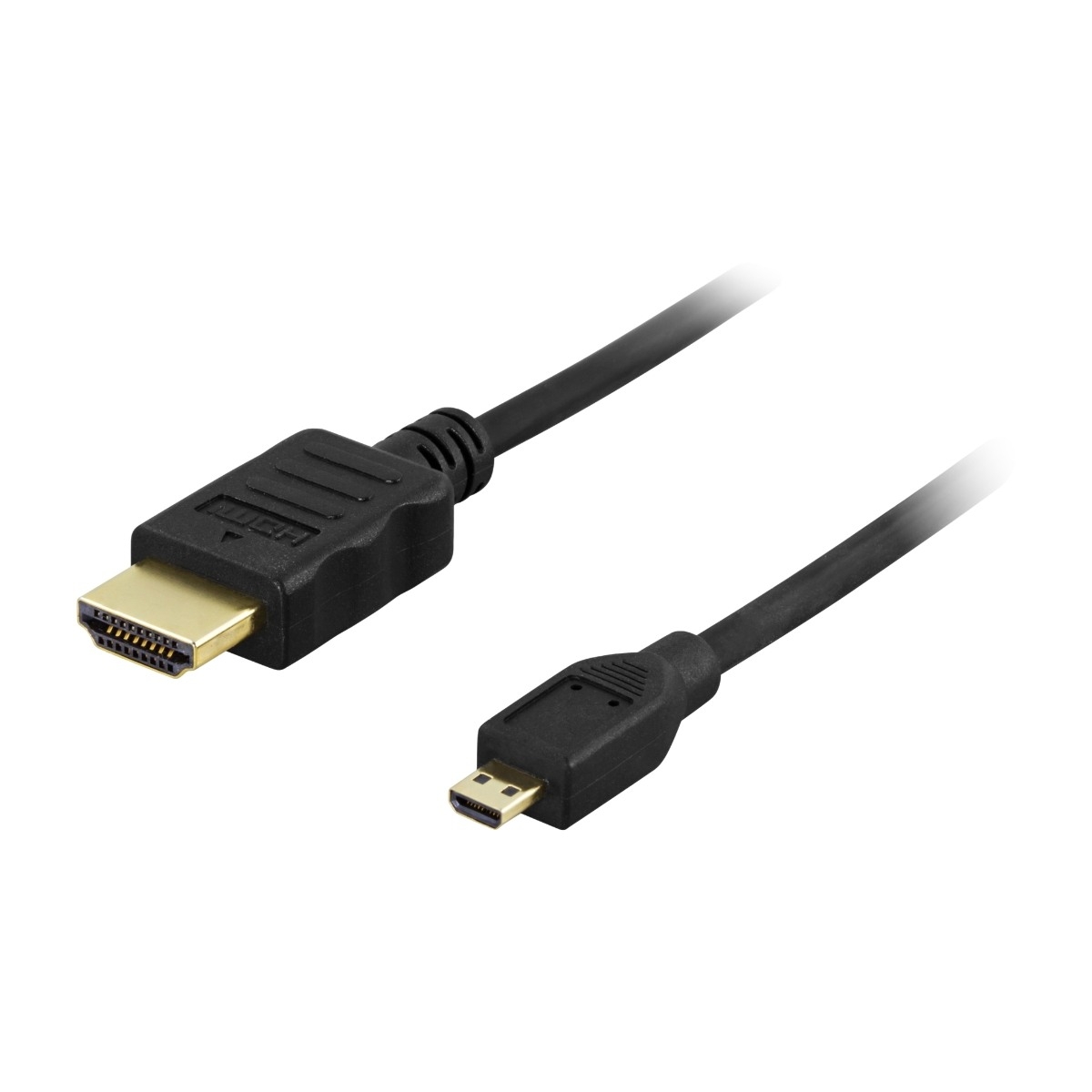 DELTACO HDMI A – Micro HDMI -kaapeli jossa Ethernet, 1 m, musta