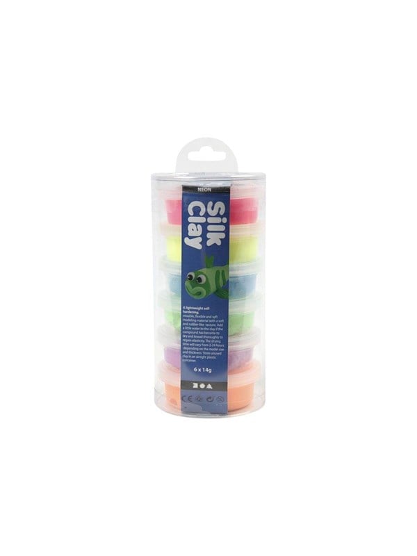 Silk Clay®, neonvärit, 6x14 g/ 1 pkt