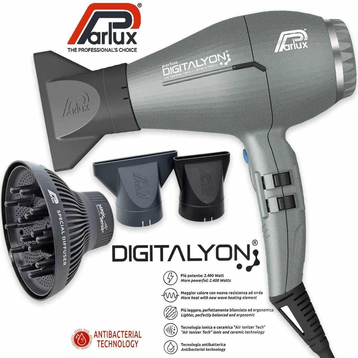 Parlux Digitalyon Harmaa Glitter + Magic Sense -diffuusori