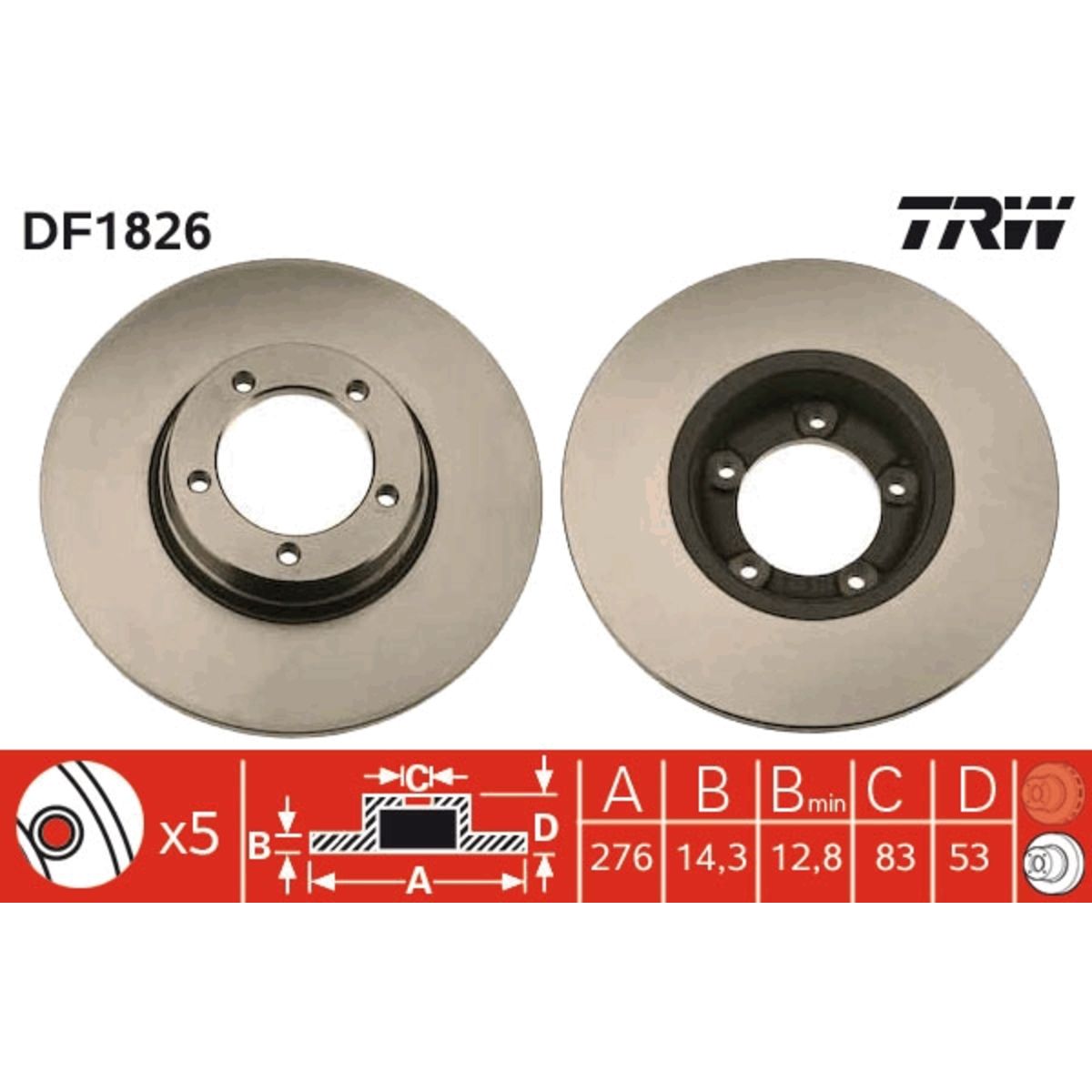 Jarrulevy TRW DF1826