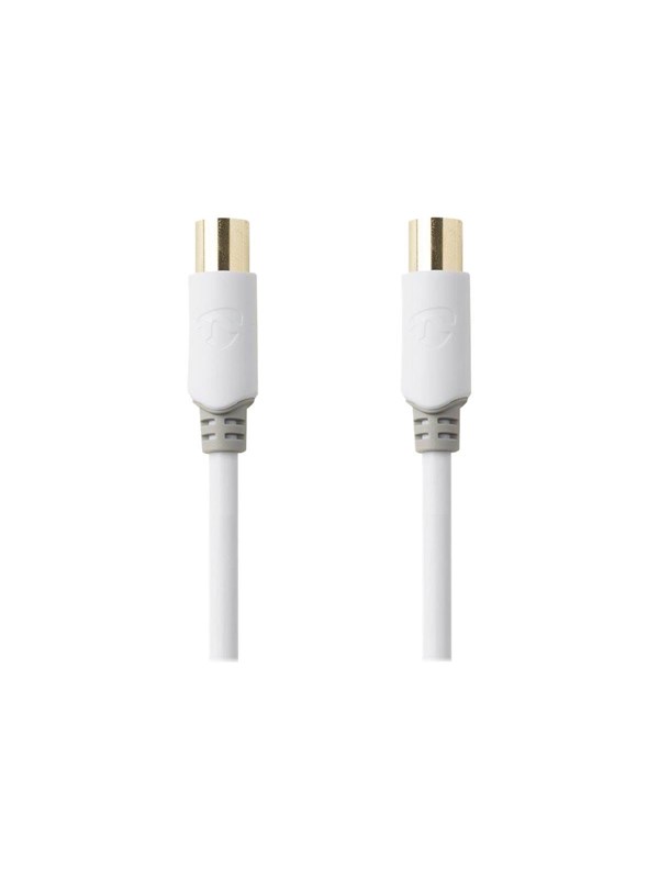 Nedis Koaksiaalikaapeli | IEC (Coax) Uros | IEC (Coax) Naaras | Kullattu | 100 dB | 75 Ohm | Tuplasuojattu | 3.00 m | Pyöreä | PVC | Valkoinen | Laatikko