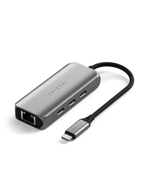 Satechi 4-in-1 Usb-c-keskitin, Jossa On 2,5 Gigabit Ethernet -yhteyskäytävä Usb-c