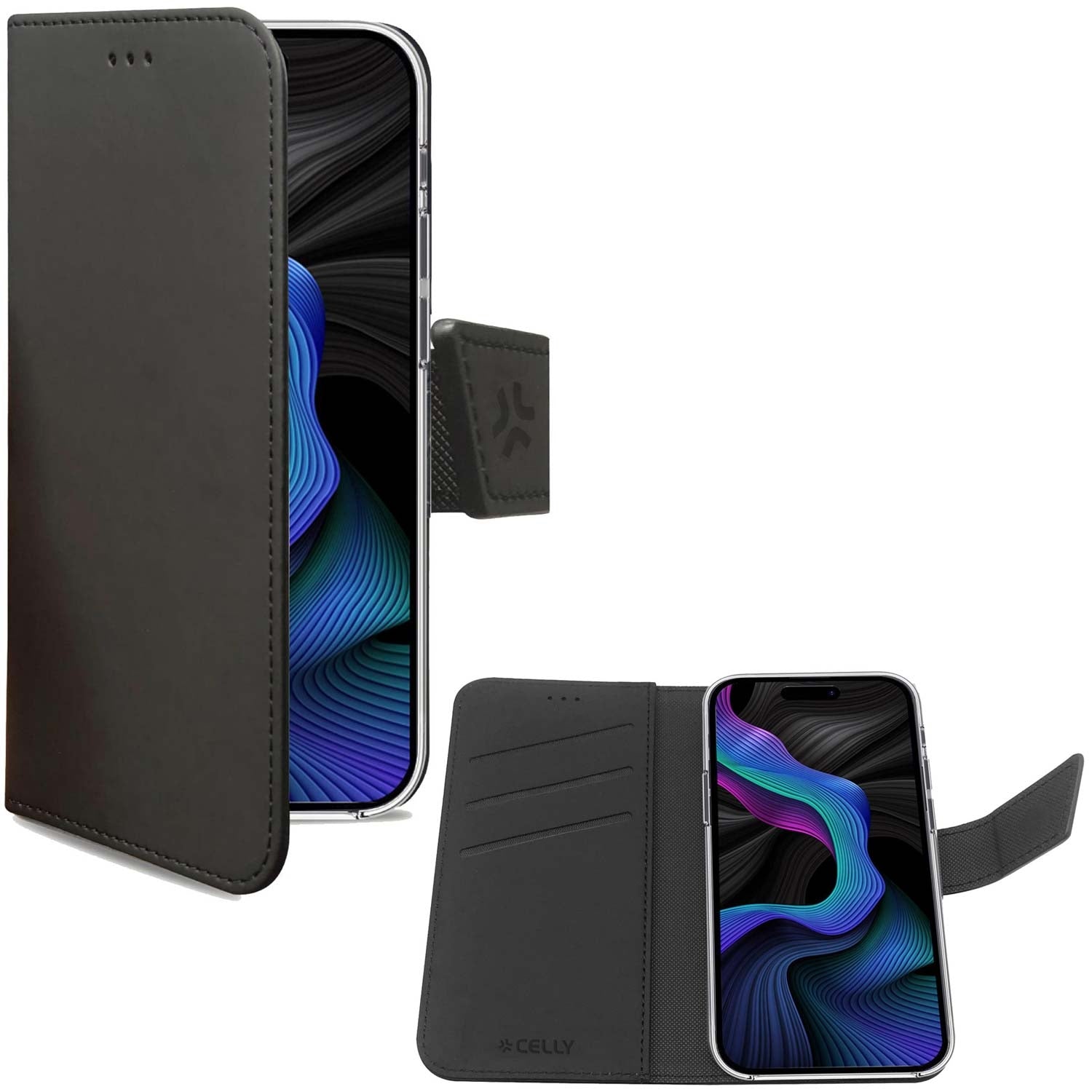 Celly Wally Wallet Case Galaxy S23 FE Svart