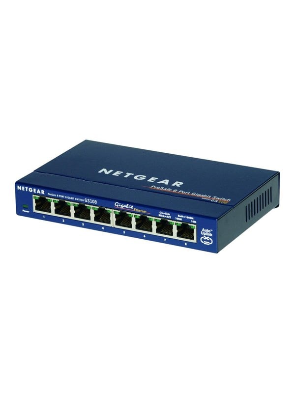 Netgear ProSAFE GS108 8-portin Gigabit Ethernet -hallitsematon kytkin