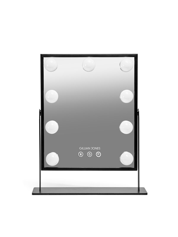 Gillian Jones Makeup Artist Mirror w. 9 strong LED bulb - Black