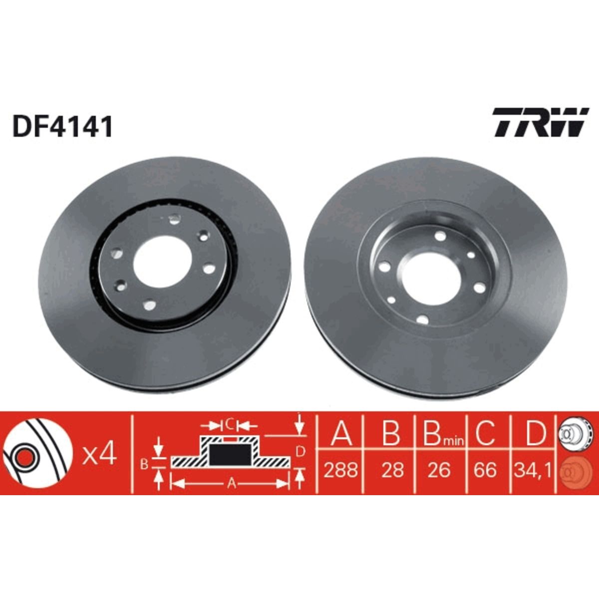 Jarrulevy TRW DF4141