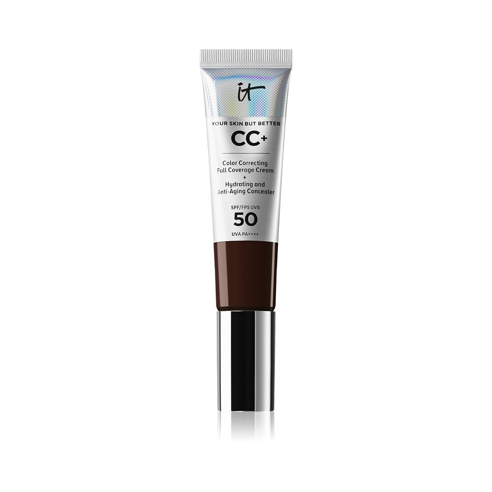 IT Cosmetics Your Skin Butter CC+ täysin peittävä meikkivoide SPF 50+ naisille Deep Mocha 32 ml
