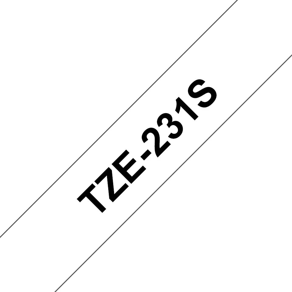 Brother TZe-231S 12mm Musta on Valkoinen Tape 4m