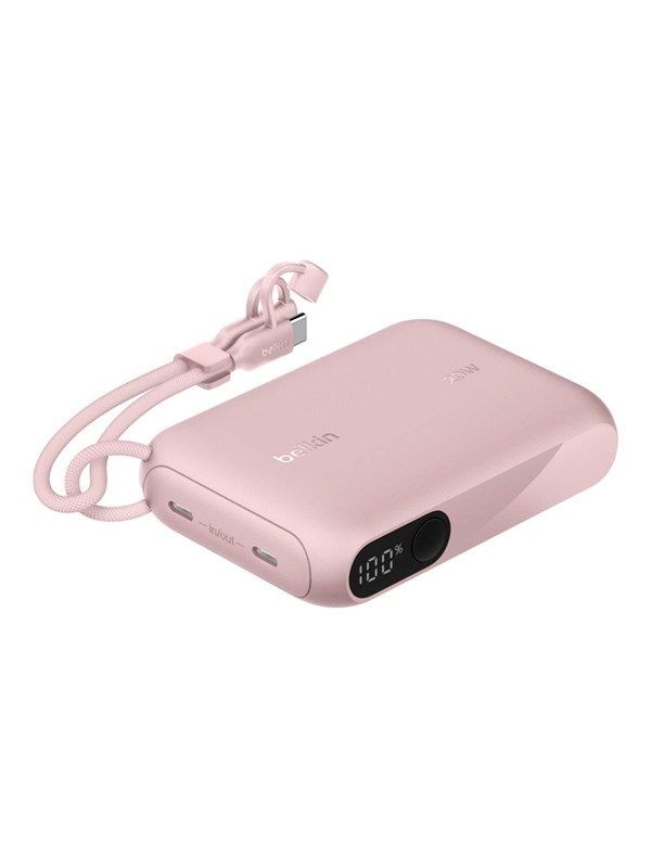 Belkin BoostCharge Power Bank 10K with Display 10000mAh, 20W -varavirtalähde, Vaaleanpunainen