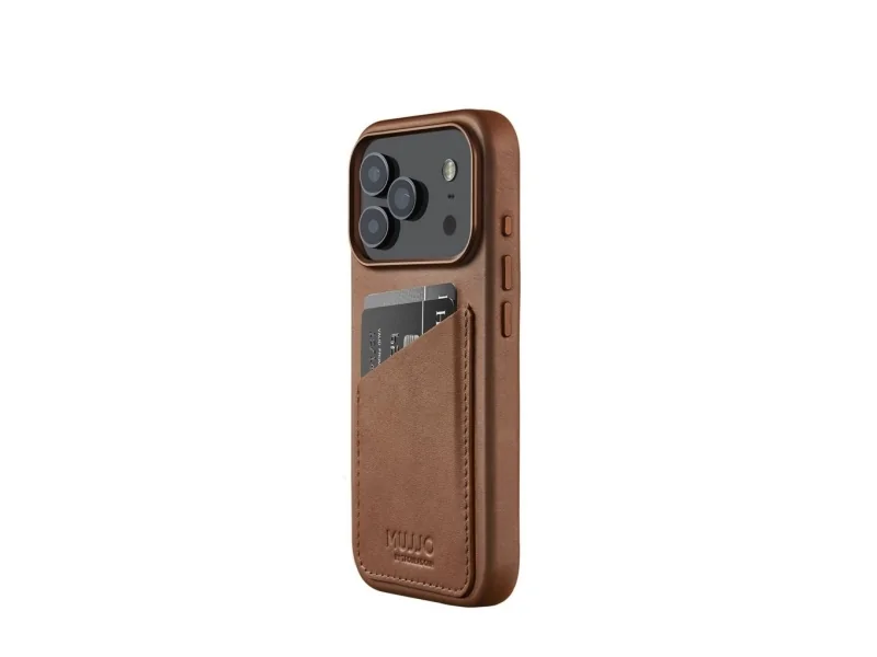 Mujjo Wallet Leather Case for iPhone 17 Pro - Tan