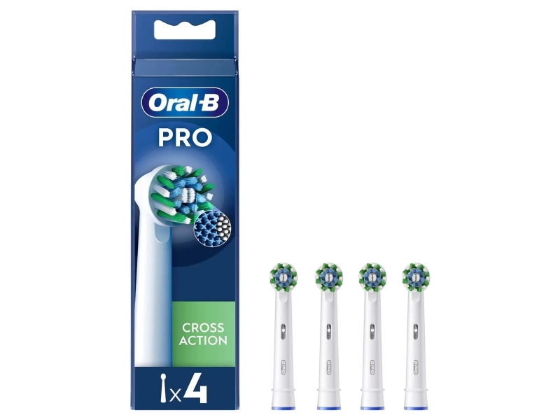 Oral-B CrossAction 4 kpl -vaihtoharjaspäät, Valkoinen