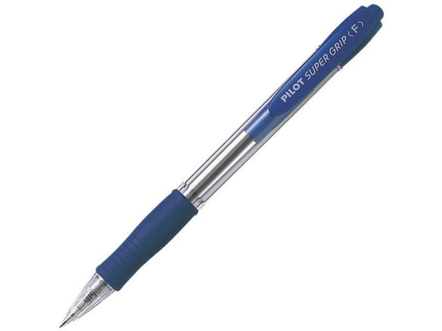 Pilot Super Grip on täytettävä kuulakärkikynä F sininen