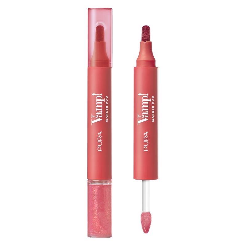 Pupa Vamp  Marker Duo - Huulikynä ja öljyinen huulikiilto 004 - Tulinen vadelma 4 ml
