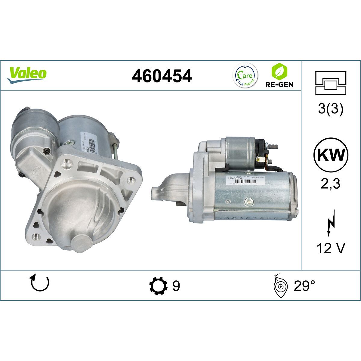 Käynnistysmoottori VALEO 460454