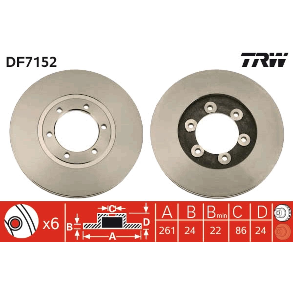 Jarrulevy TRW DF7152