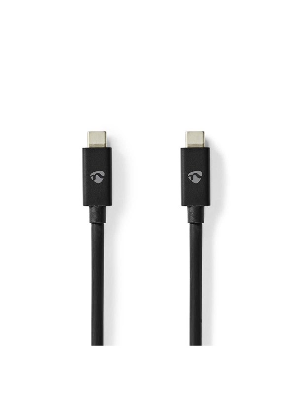 Nedis USB kaapeli | USB 4.0 Gen 2x2 | USB-CTM Uros | USB-CTM Uros | 240 W | 8K@60Hz | 20 Gbps | Niklattu | 2.00 m | Pyöreä | PVC | Musta | Laatikko