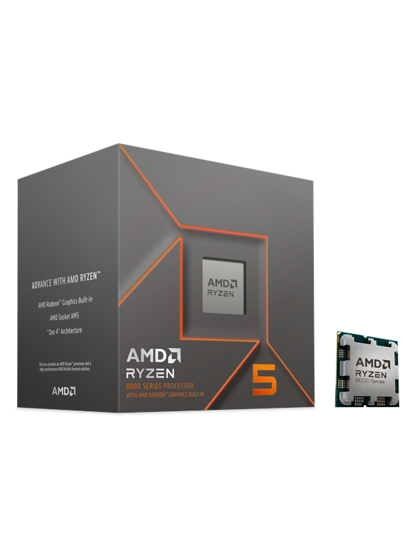 AMD Ryzen 5 8500G Wraith Stealth CPU - 6 ydintä - 3.7 GHz - AMD AM5 - AMD Boxed (jäähdyttimen kanssa)