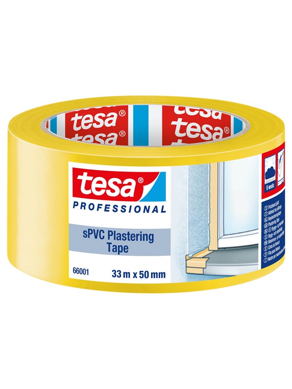 tesa Masking sPVC Plastering Tape 33m x 50mm Keltainen