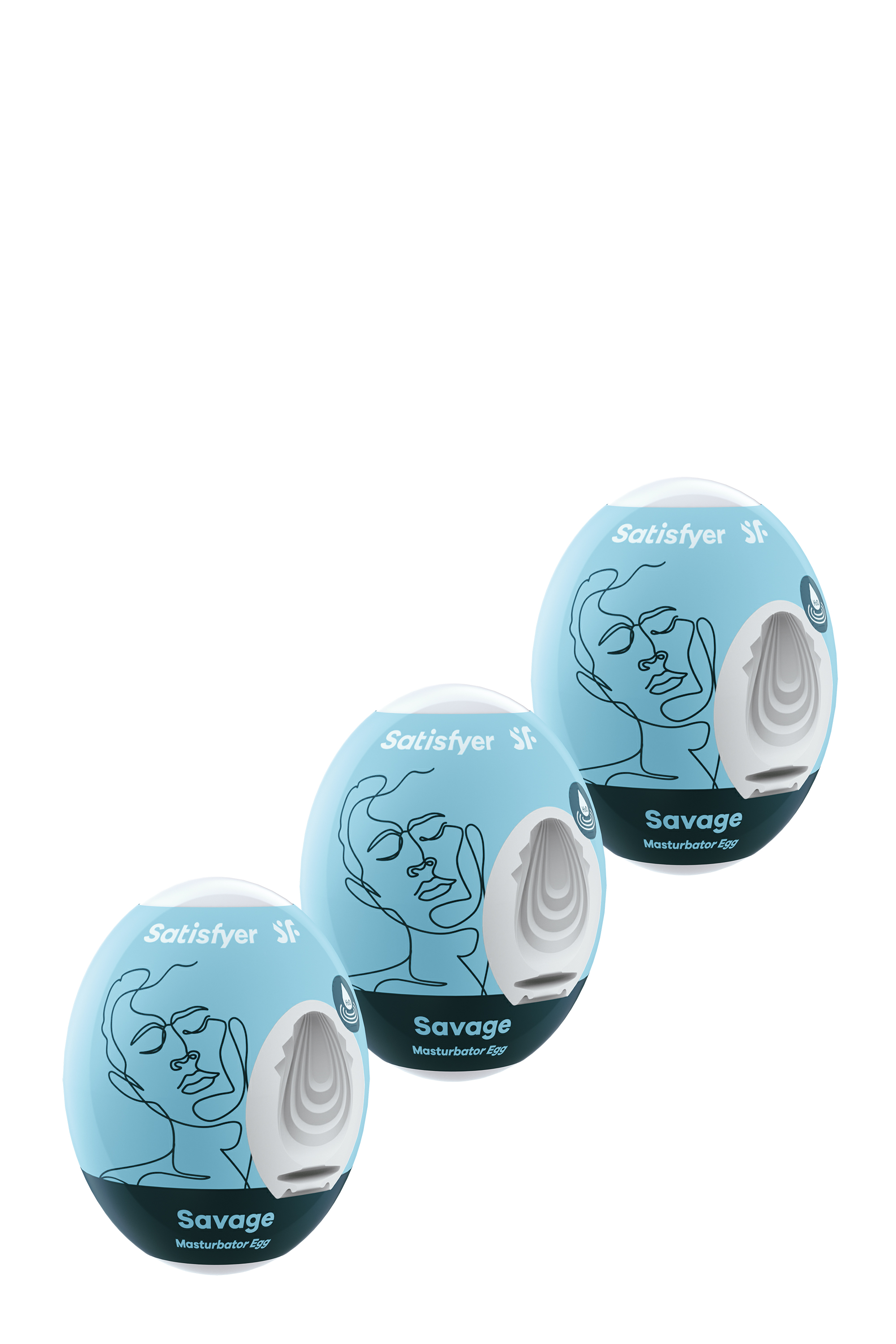 Satisfyer Masturbator Egg Savage 3-pack Tenga muna