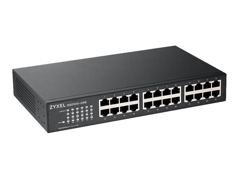 Zyxel GS1100-24E - 24-porttinen hallitsematon gigabitin kytkin, musta