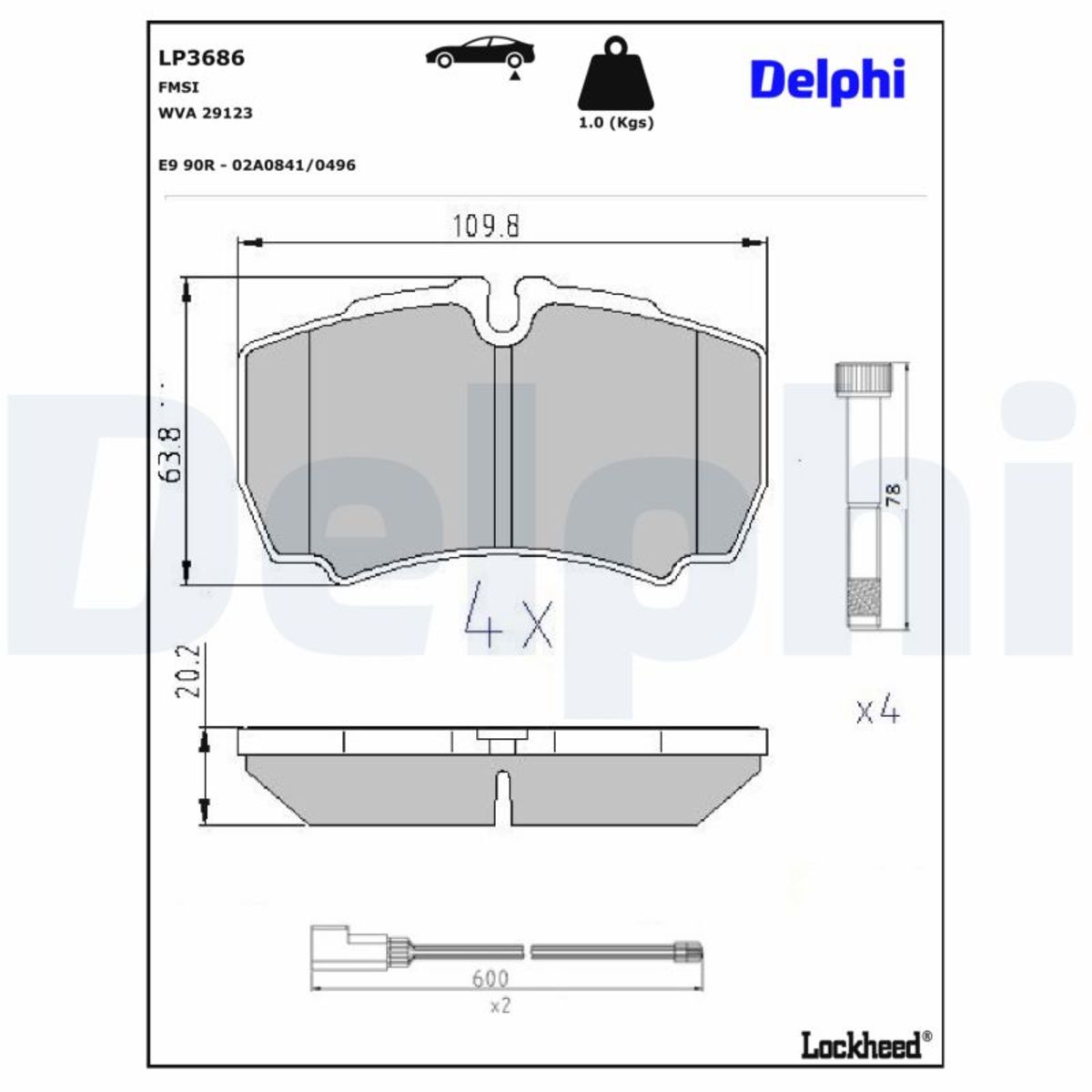 Jarrupalat, levyjarru DELPHI LP3686