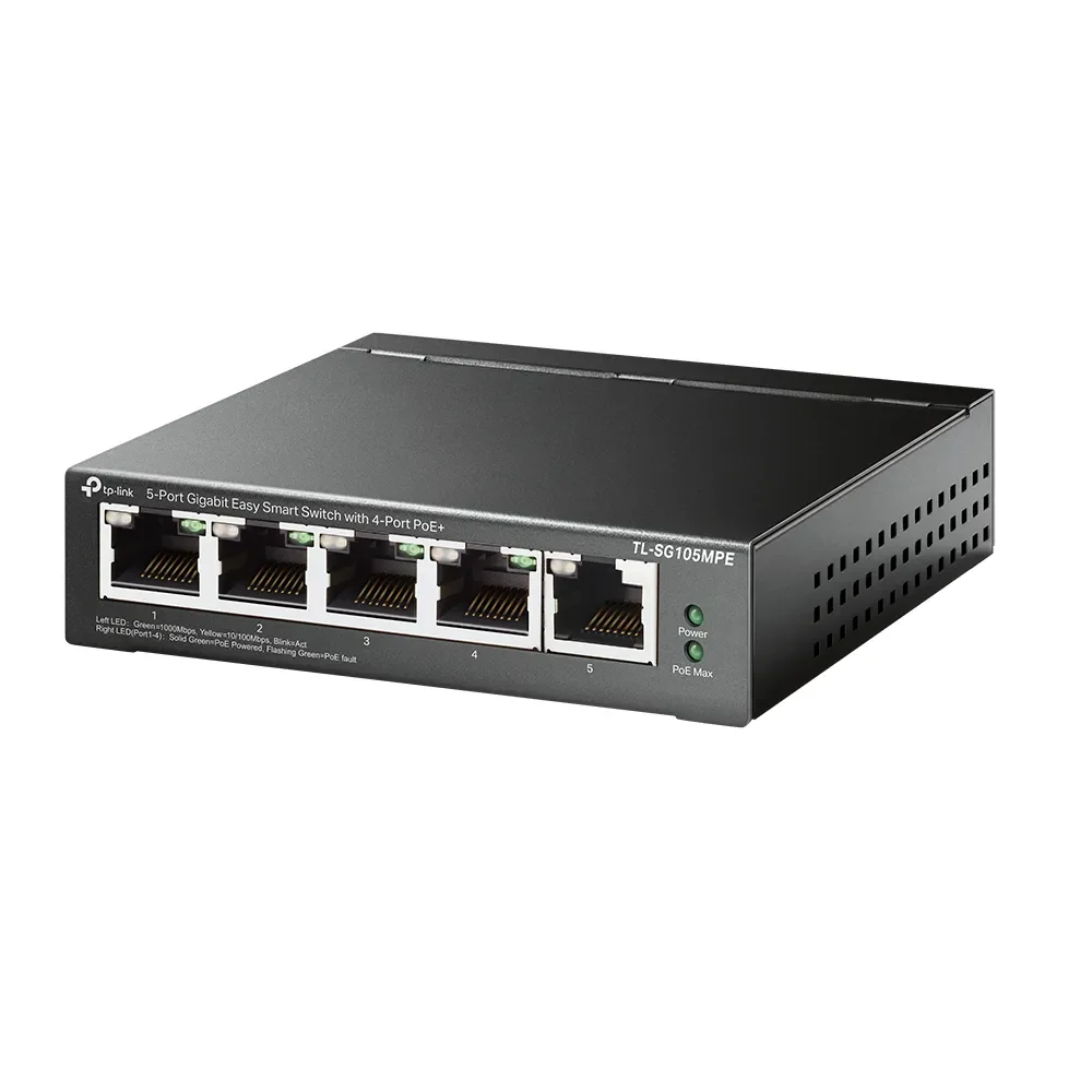 TP-Link TL-SG105MPE - 5-porttinen Gigabit Easy Smart -kytkin, musta