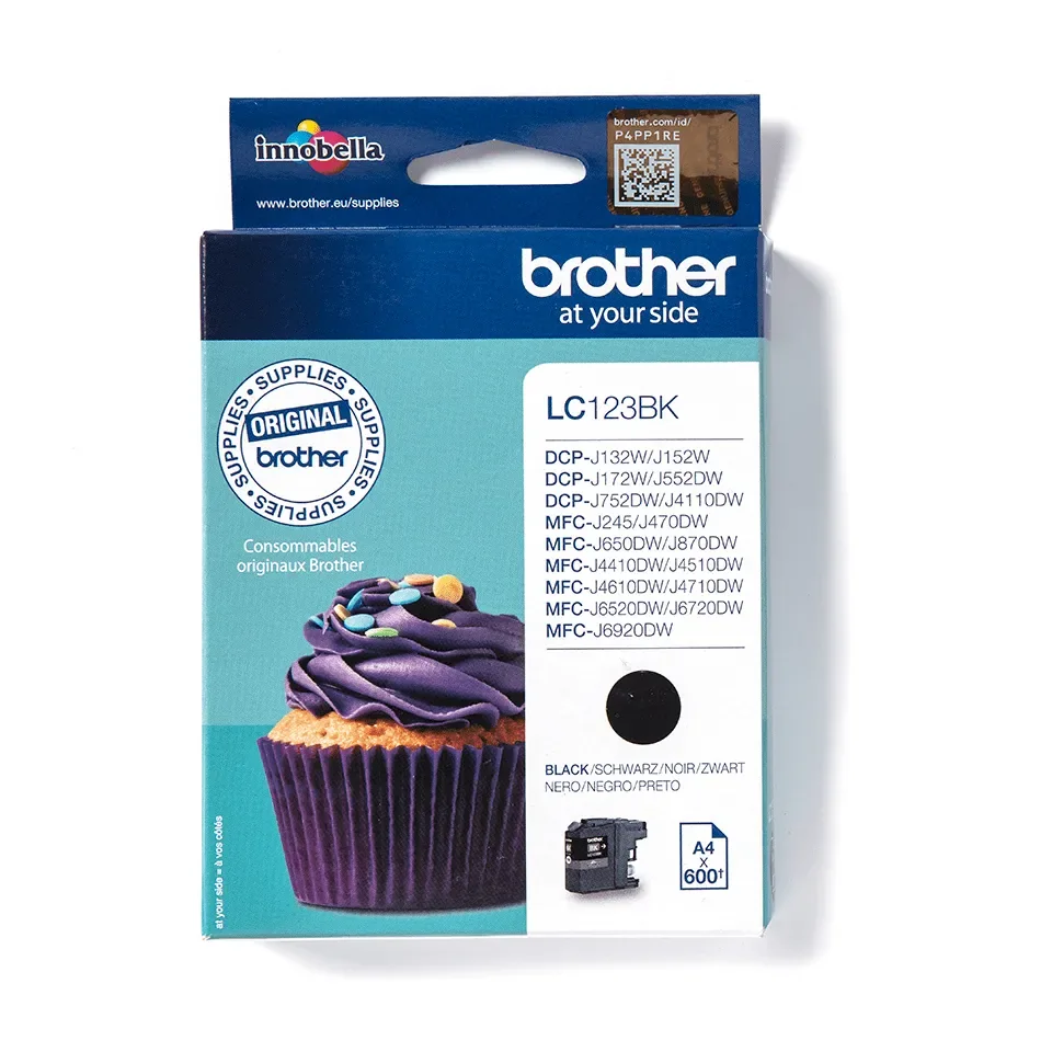 Brother LC123BK / LC 123BK High Kapasiteetti Musta Ink - Mustepatruuna musta