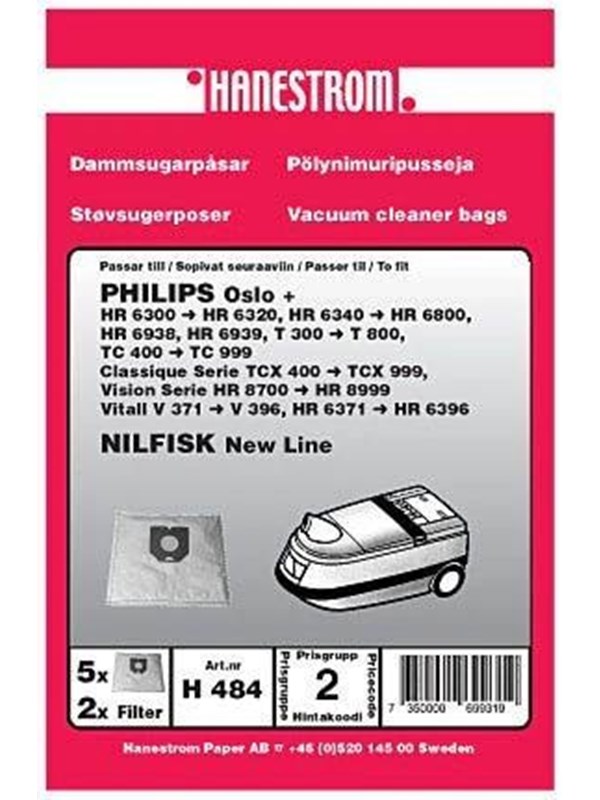 Premium Pölypussit, mikrokuitu, 5kpl.+ 1 mikrosuodattimen DU12029 Vastaa: N/A
