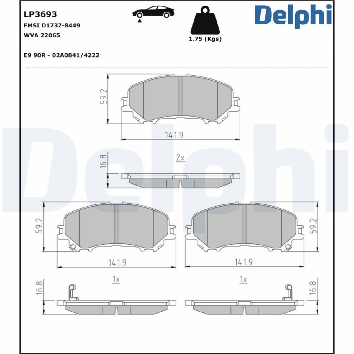 Jarrupalat, levyjarru DELPHI LP3693