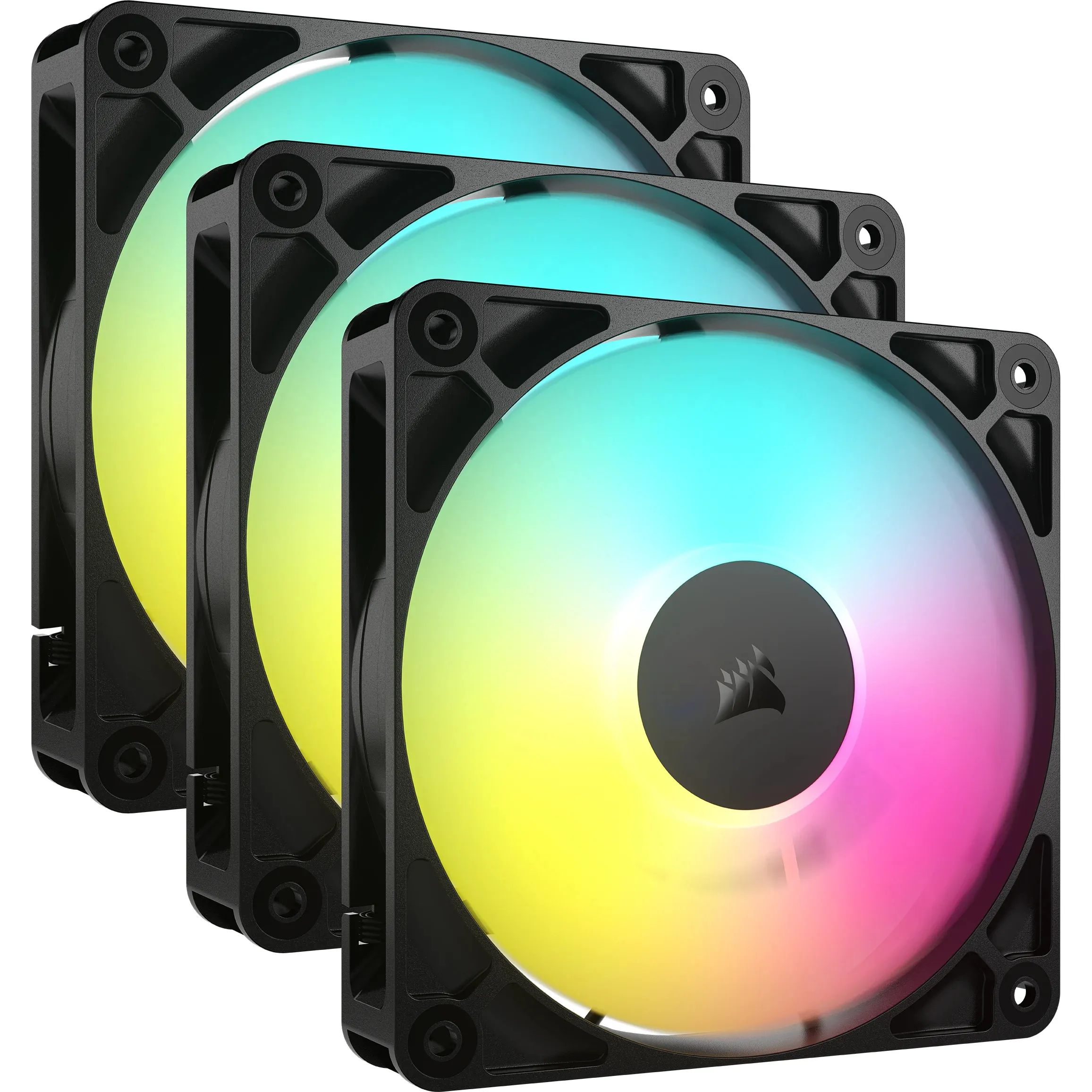 Corsair RS120 ARGB 3-pack - Kotelotuuletin - 120mm - Musta RGB LED valolla - 36 dBA