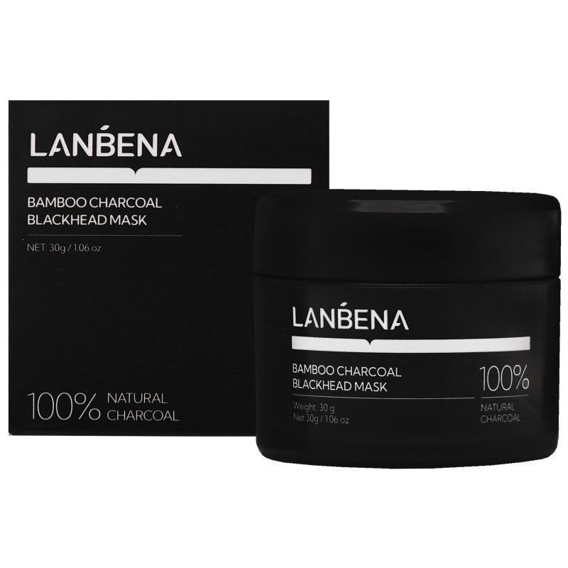 Lanbena Maschera Viso Nera al Carbone di Bambù 30 g — Maschera Viso