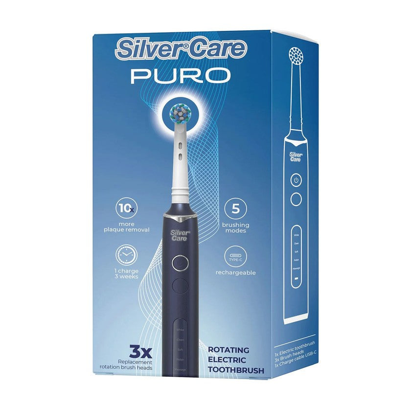 Piave Silvercare Sähköhammasharja Puro + 3 harjaspäätä