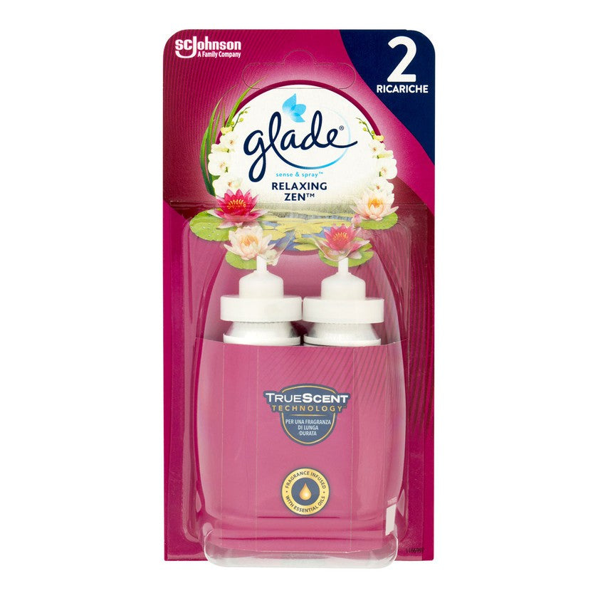 Glade Sense & Spray 2 Täyttöpakkausta Relaxing Zen 2 X 18 Ml