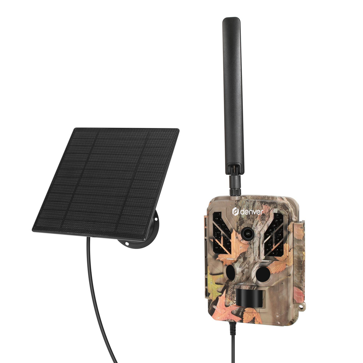 DENVER WSL-8050 - Wildlife camera with 8MP CMOS 4G to connect to Trail cam go application and 5W solar panel