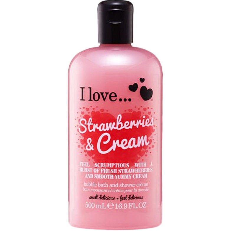 I Love Strawberries & Milkshakes Bubble Bath & Shower Créme - 500 ml