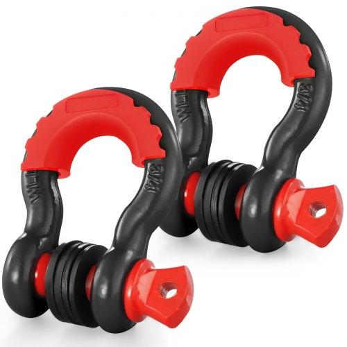 VEVOR 2 Pack 19 mm D Ring Shackle with 22.2 mm Screw Pin 28.5 Ton Break Strength