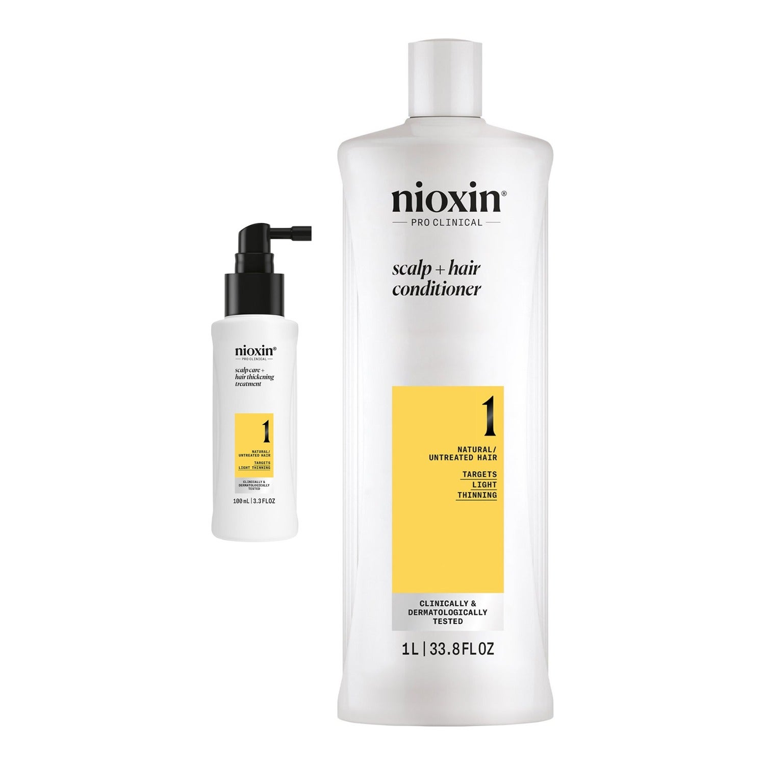 Nioxin System 1 Treatment & Conditioner Set 1000ml Conditioner & 100ml Serum - 1100 ml