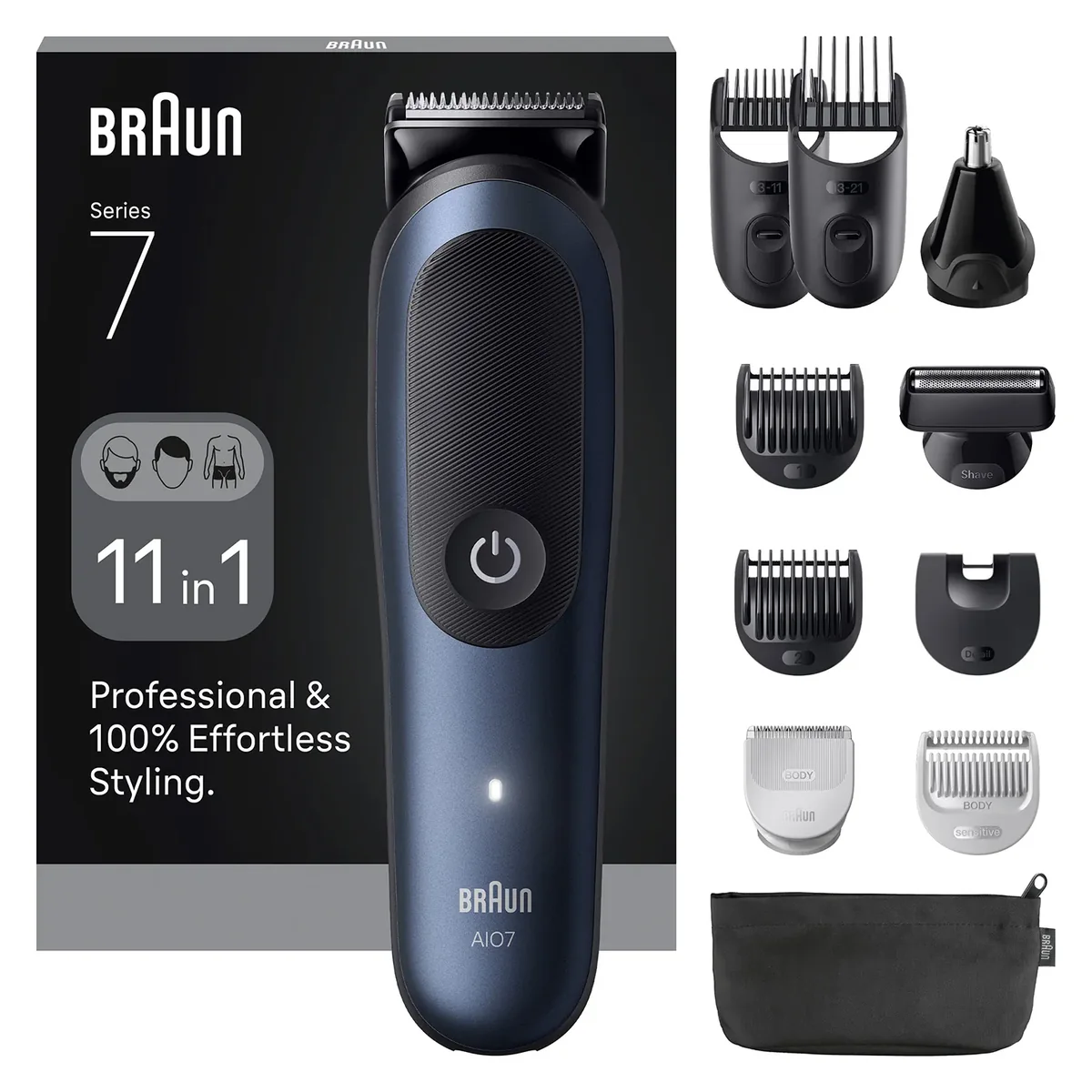 Braun All-in-One Grooming Kit Series 7 -monitoimitrimmeri, syvänsininen