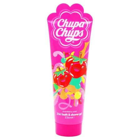 Chupa Chups 2-in-1 Strawberry Swirl Kylpy- ja Suihkugeeli – 236ml