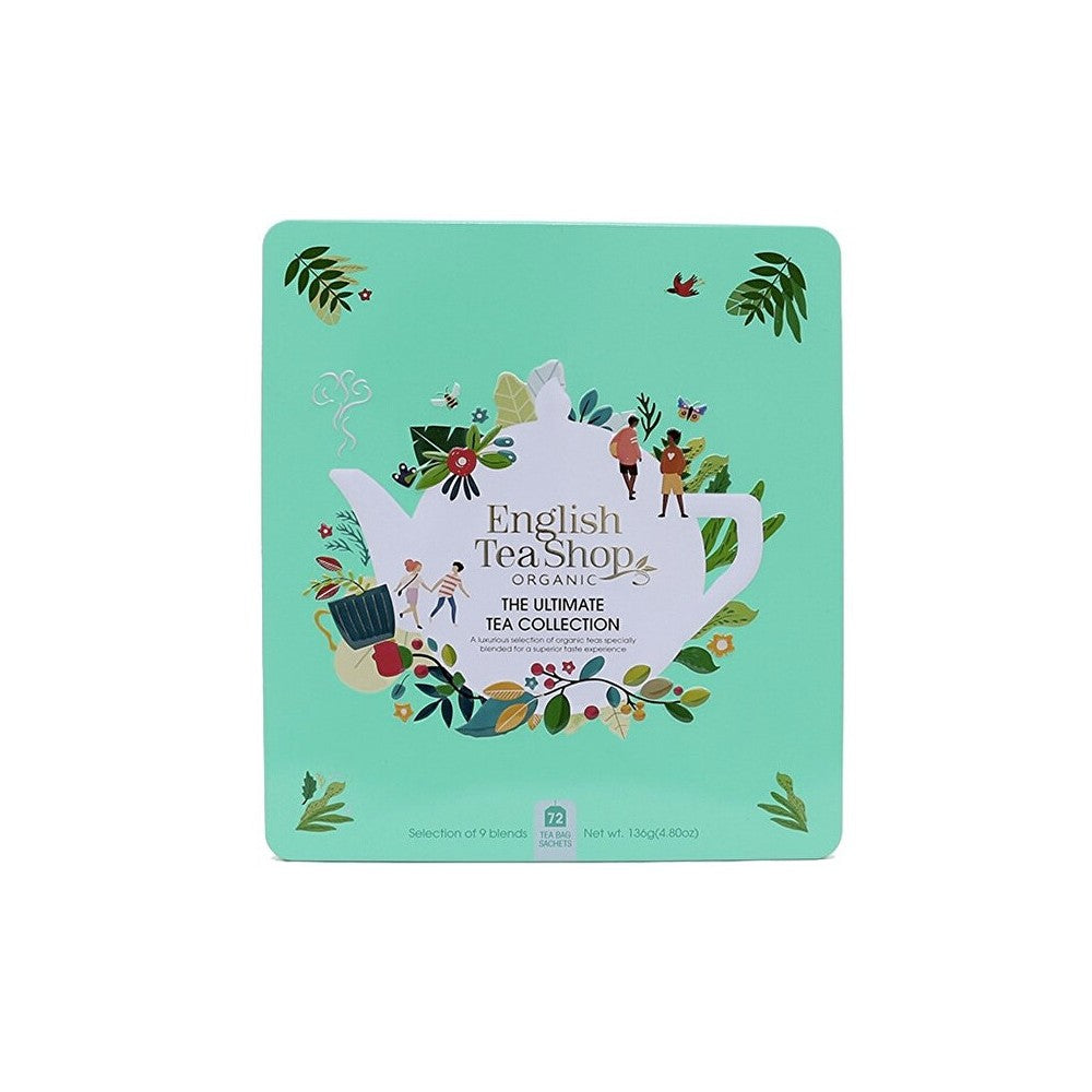 English tea shop Ultimate Green BIO -lahjasetti una 72 pussin peltilaatikko