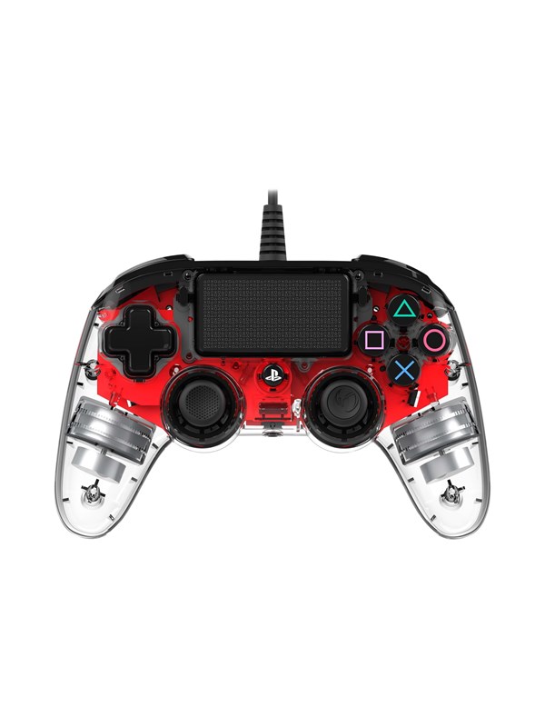 NACON Wired Illuminated Compact Controller Red - Wired Controller - Sony PlayStation 4