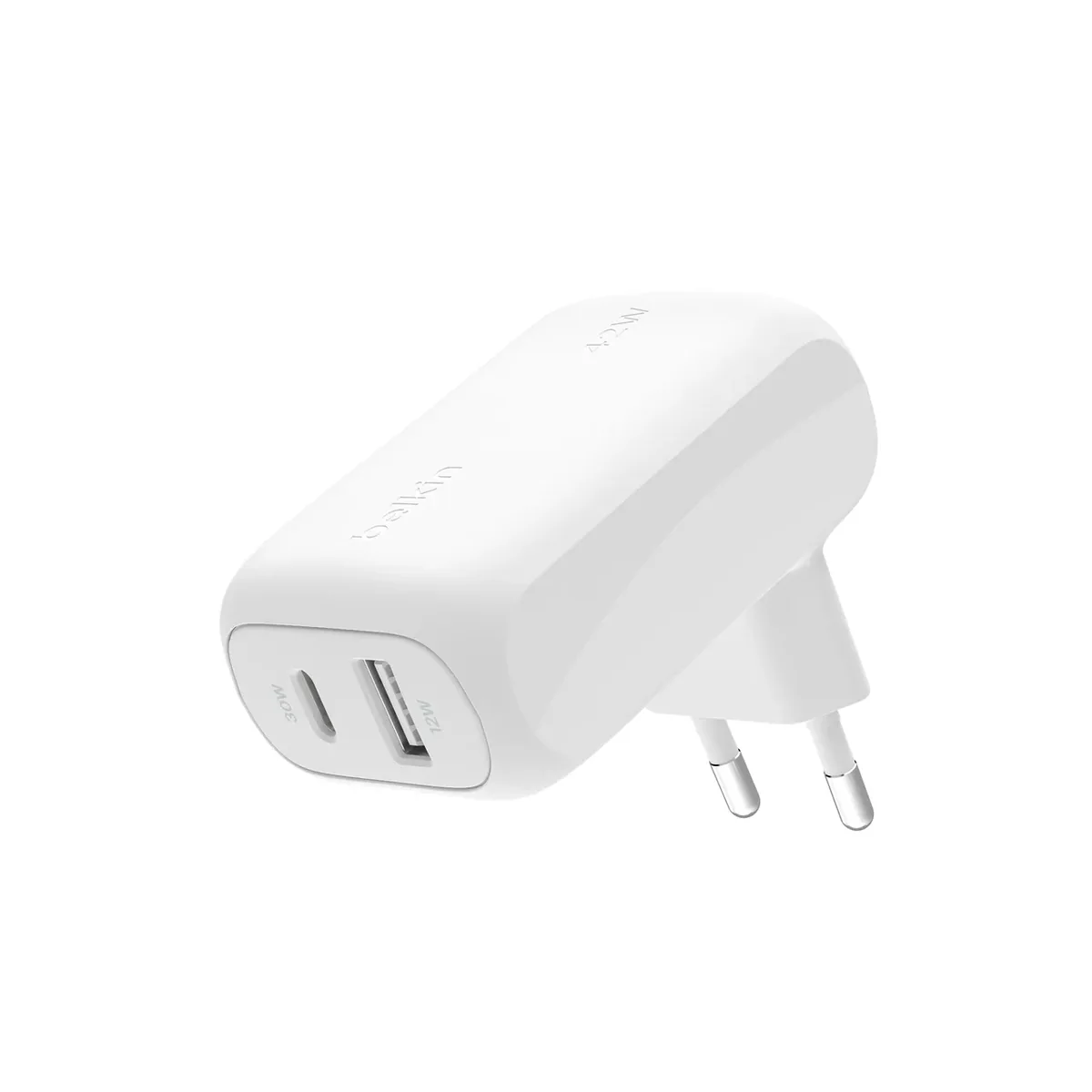 Belkin BOOSTCHARGEª 42w - 30w USB-C PD PPS + 12w USB-A Dual Wall Charger White
