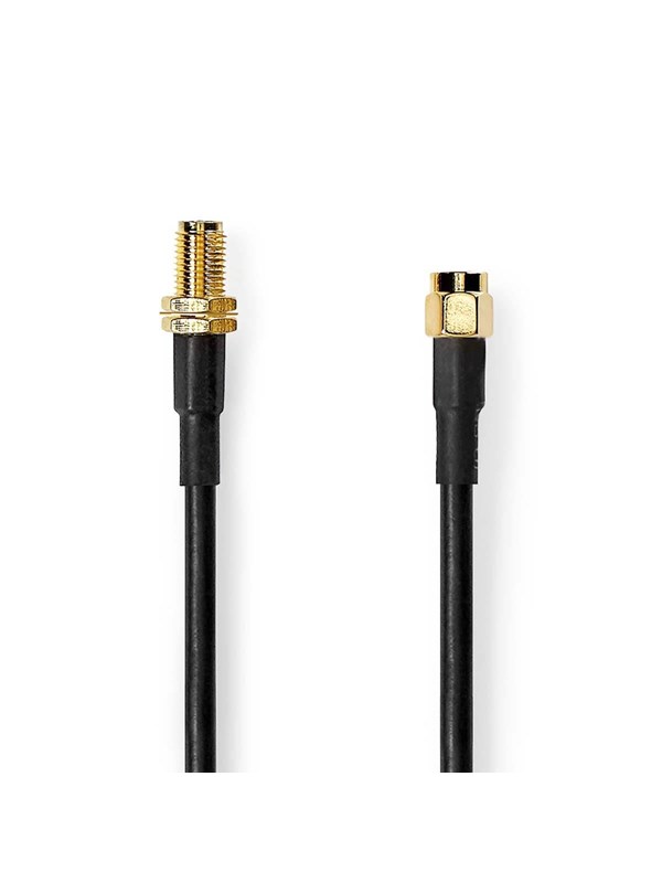 Nedis Antennikaapeli | SMA uros | SMA naaras | Kullattu | 50 Ohm | Tuplasuojattu | 10.0 m | Pyöreä | PVC | Musta | Laatikko