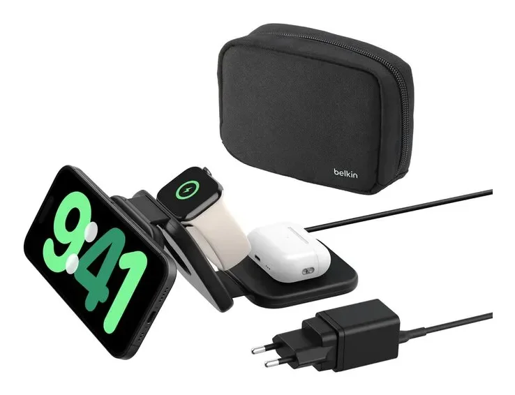 Belkin BoostCharge Pro, Sisätila, AC, USB, Langaton lataaminen, 1,5 m, musta