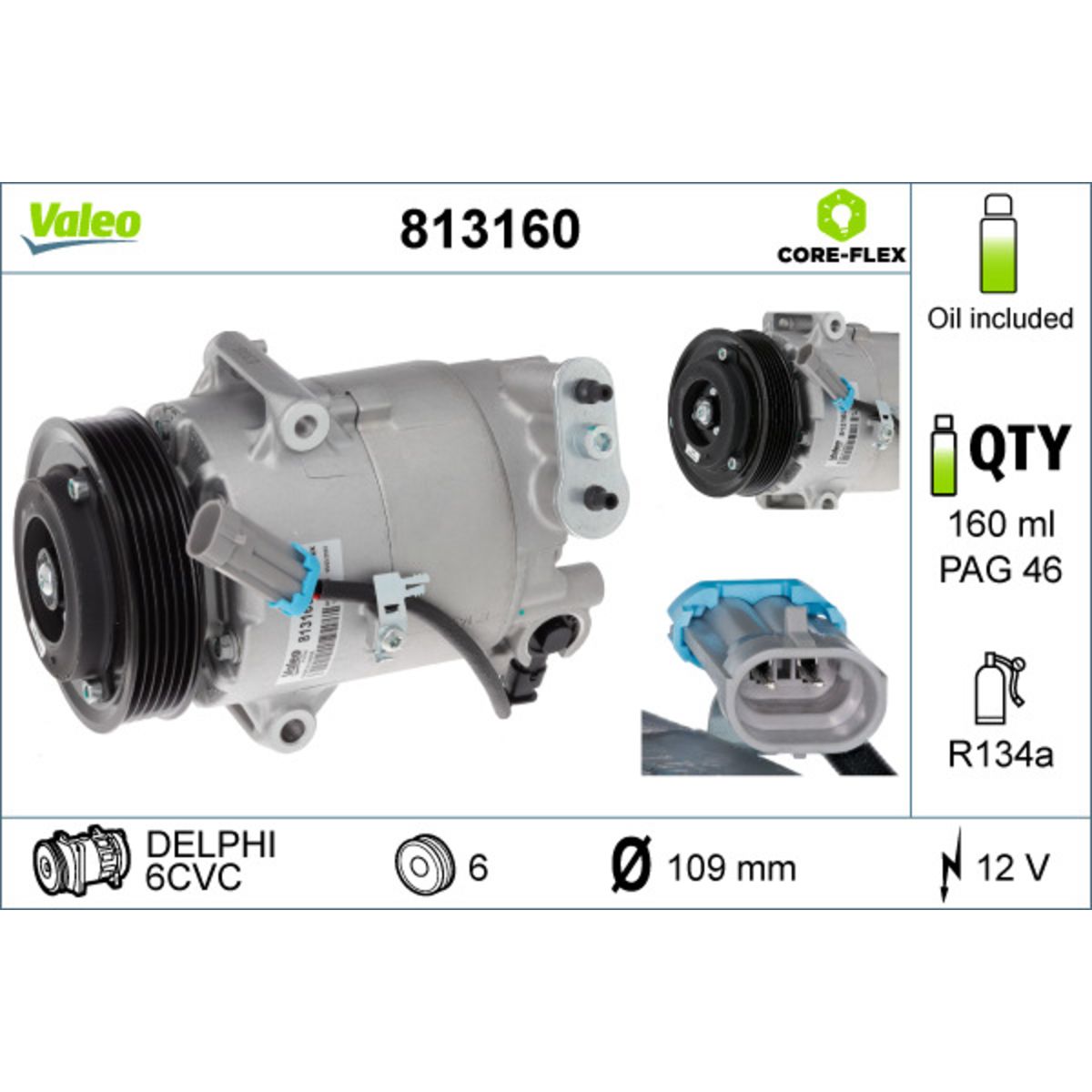Ilmastoinnin kompressori VALEO 813160