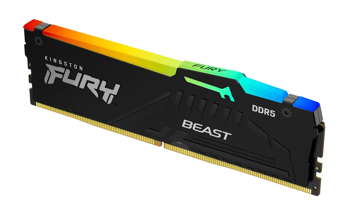 Kingston FURY Beast RGB DDR5-6000 - 16GB - CL30 - Single Channel (1 pcs) - AMD EXPO & Intel XMP - Musta RGB